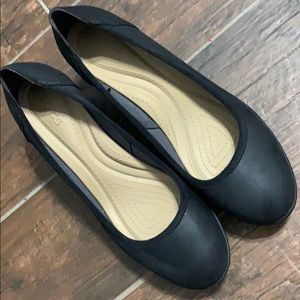 Black wedge with rubber sole